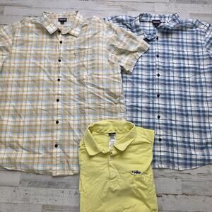 Lot of 3 Patagonia Shirts Men's XL Organic Cotton 2 Button-Up 1 Pullover
